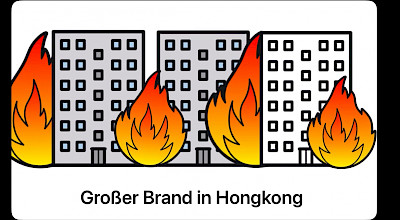 Großer Brand in Hongkong
